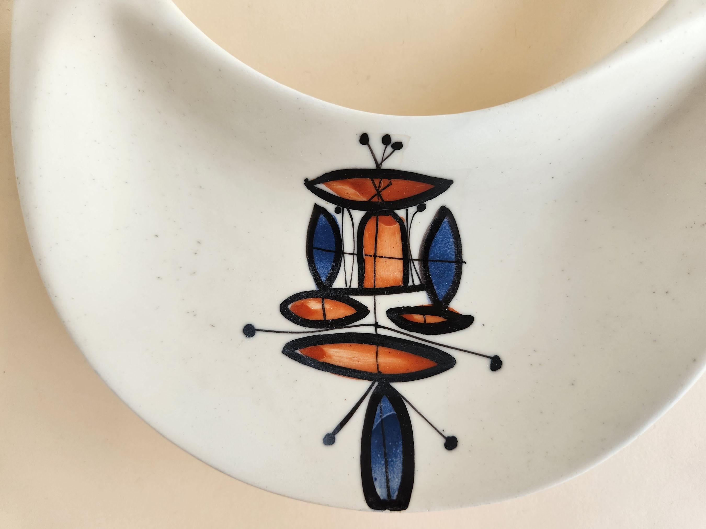 French Roger Capron - Vintage S-shaped Ceramic Serving Platter For Sale