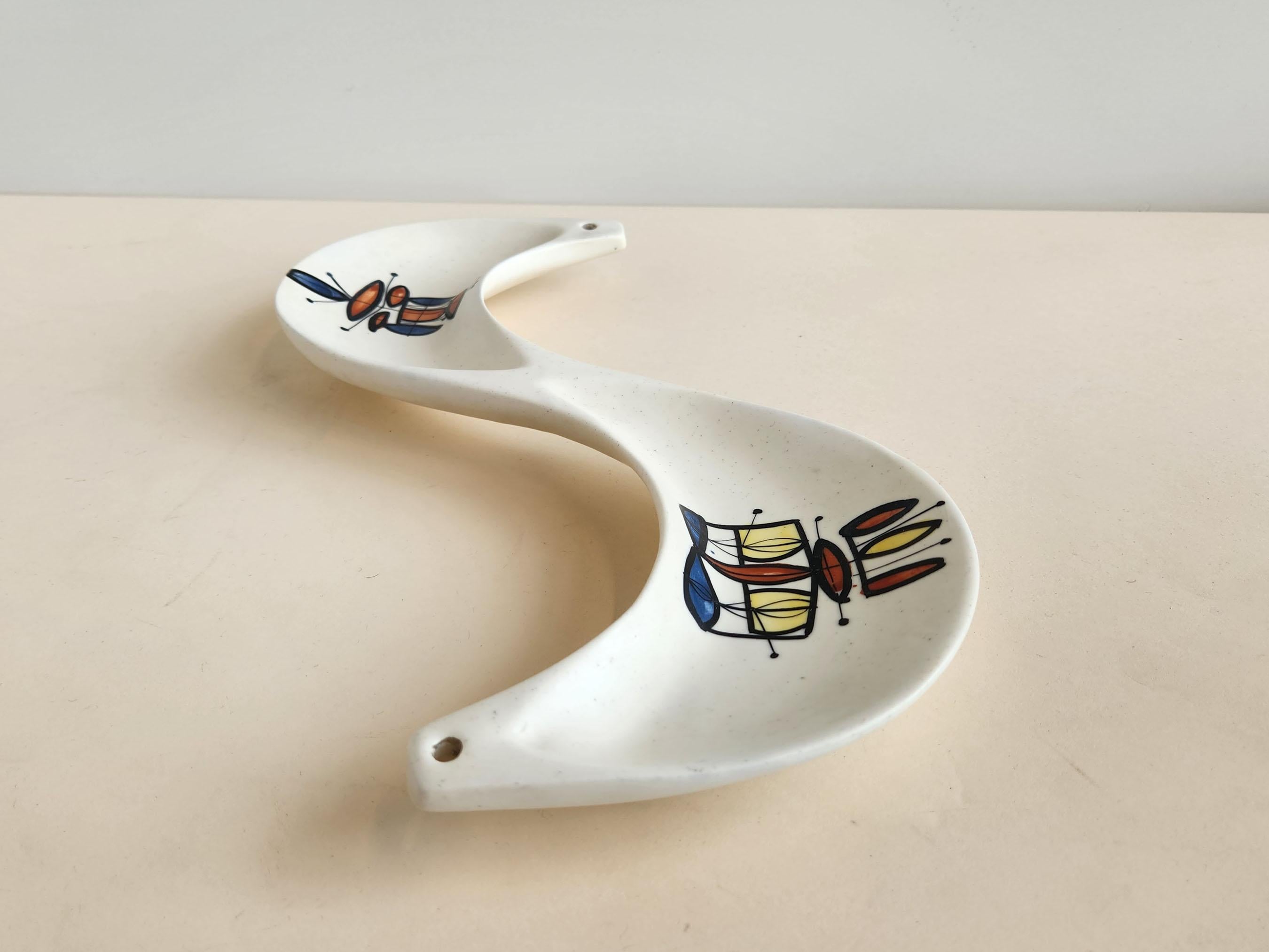 Roger Capron - Vintage S-shaped Ceramic Serving Platter For Sale 1