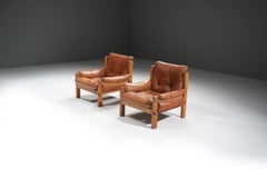 Chaises longues vintage S15 en cuir par Pierre Chapo - Atelier Chapo France 1967
