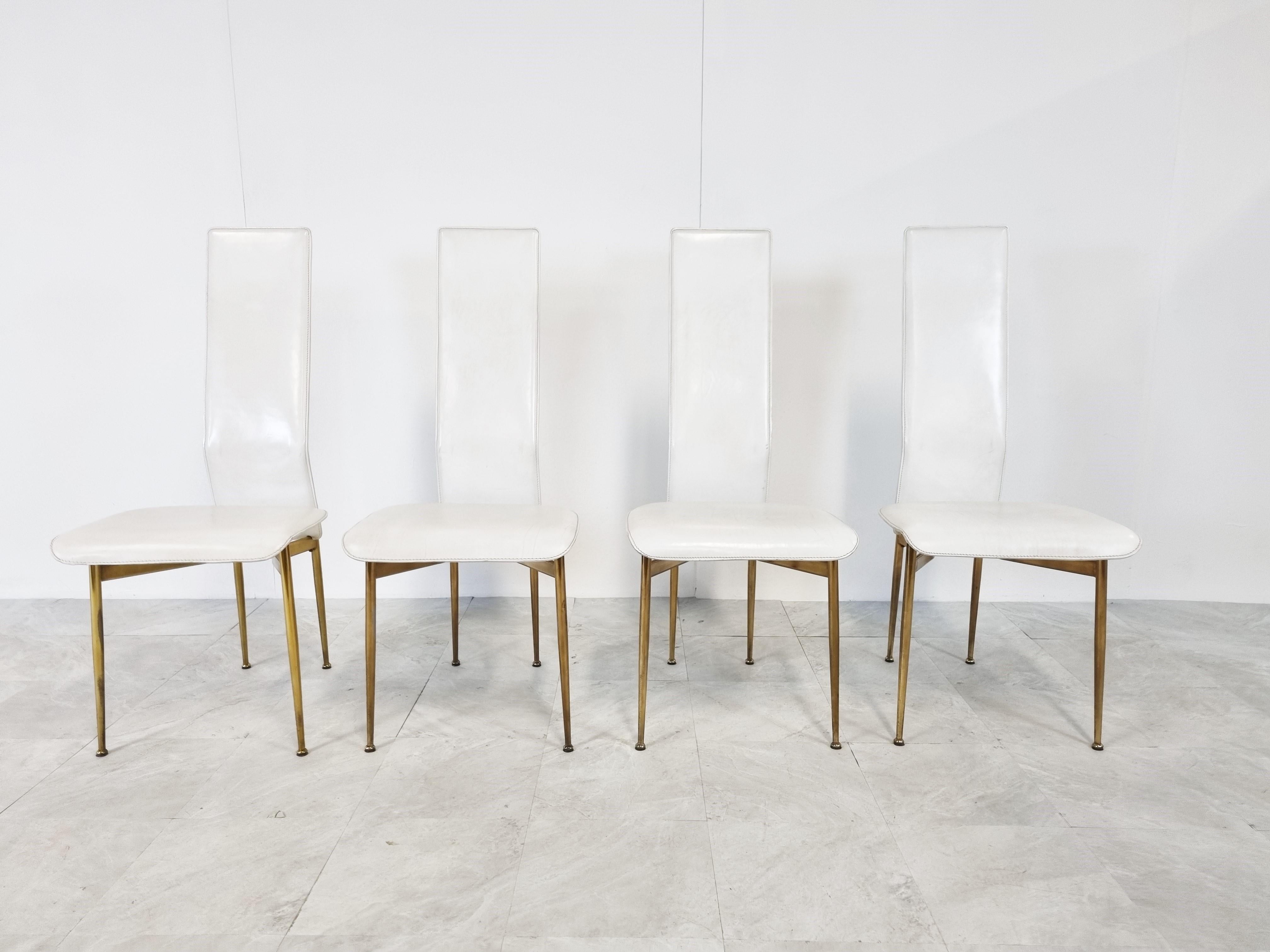 Italian Vintage S44 Dining Chairs by Giancarlo Vegni for Fasem, Set of 4, 1980s