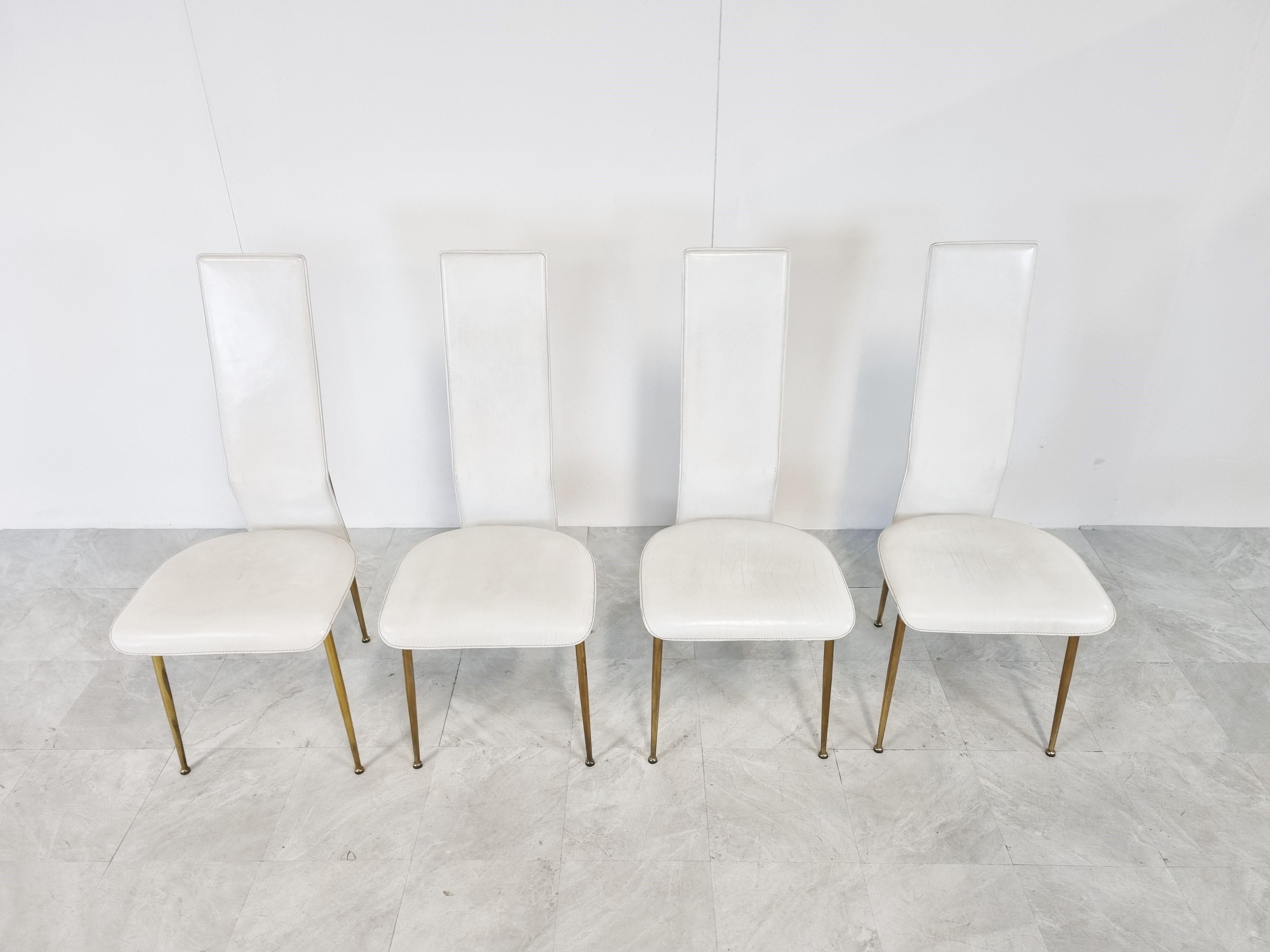 Vintage S44 Dining Chairs by Giancarlo Vegni for Fasem, Set of 4, 1980s In Good Condition In HEVERLEE, BE