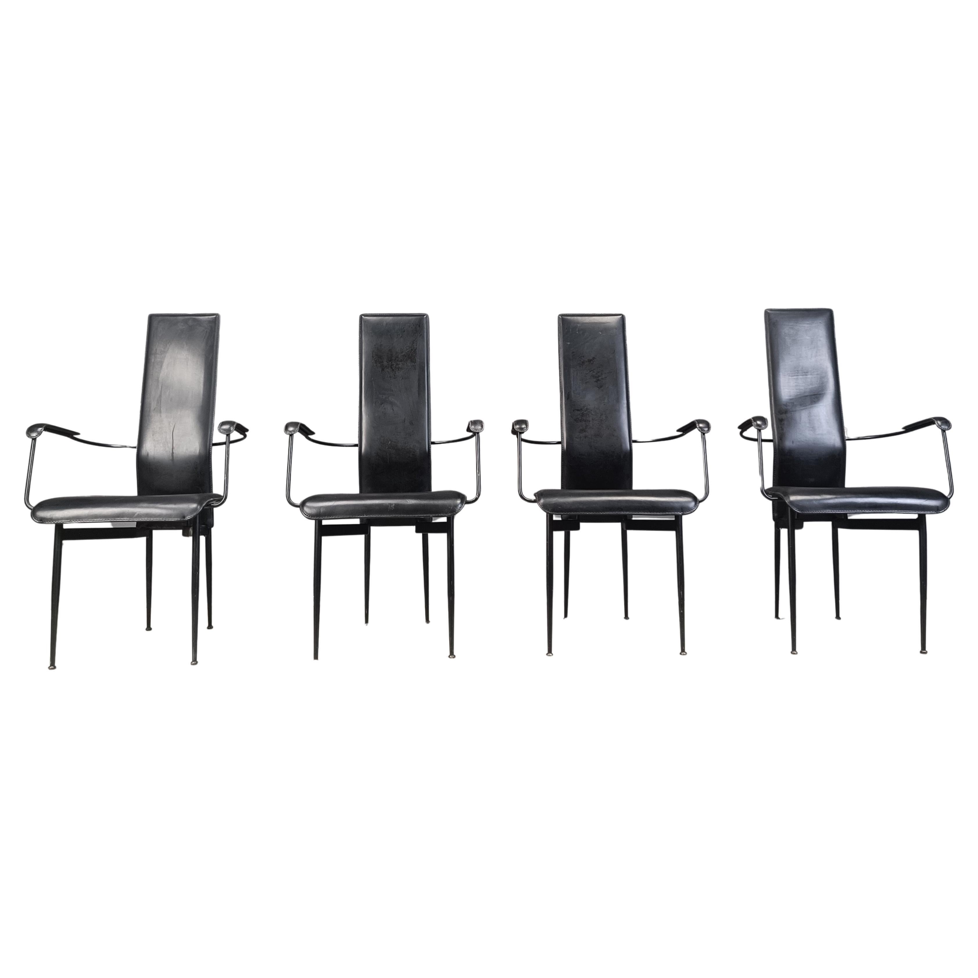 Vintage S44 dining chairs by Giancarlo Vegni for Fasem, set of 4, 1980s