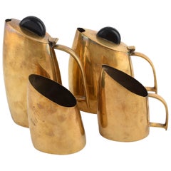 Vintage Sabattini Brass Coffee Set - Italy 1950s