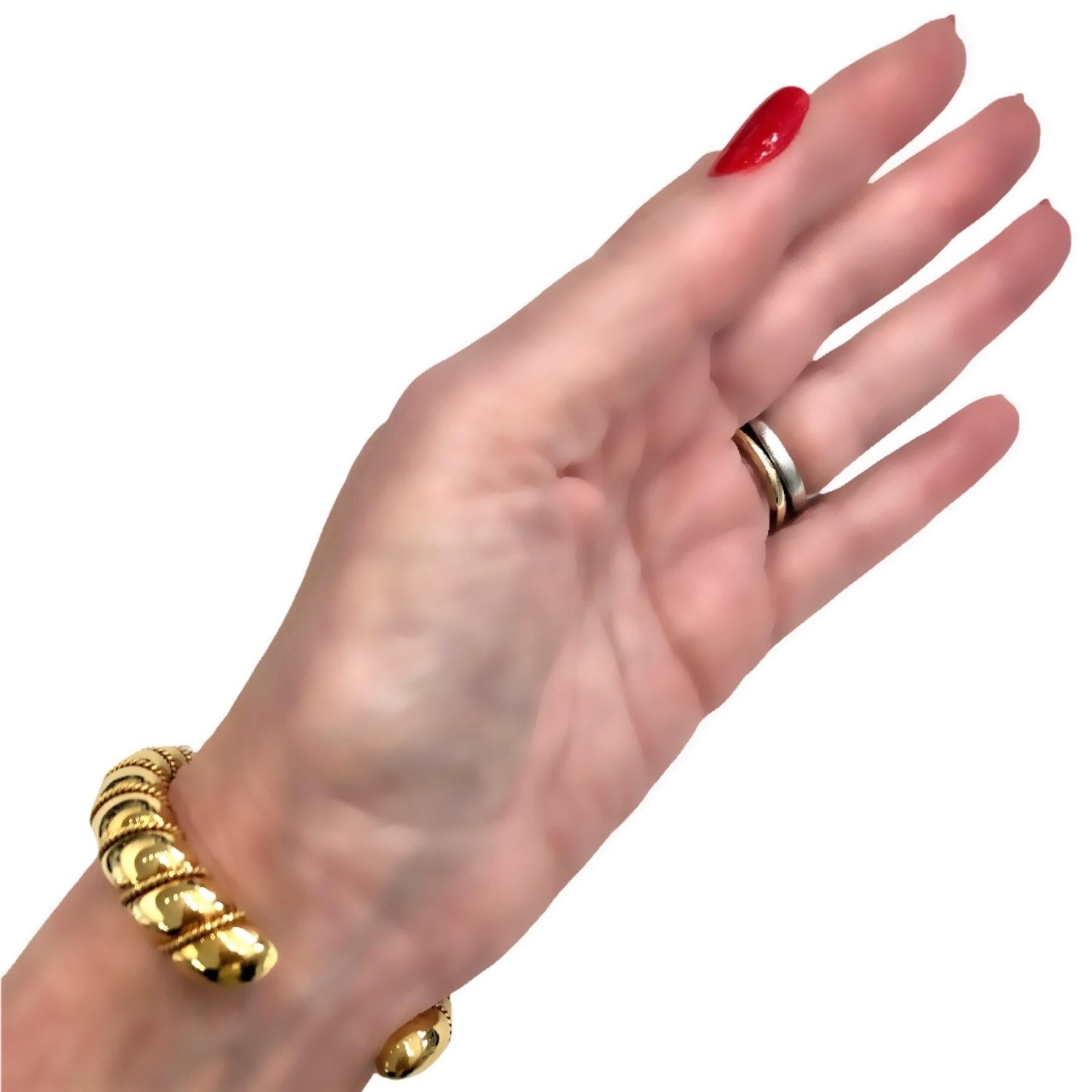 Vintage Sabbadini or jaune et blanc 18k  Bracelet jonc avec diamants en vente 3
