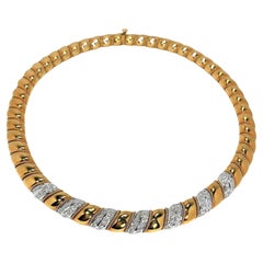 Vintage Sabbadini 18K Yellow and White Gold Necklace with Diamonds
