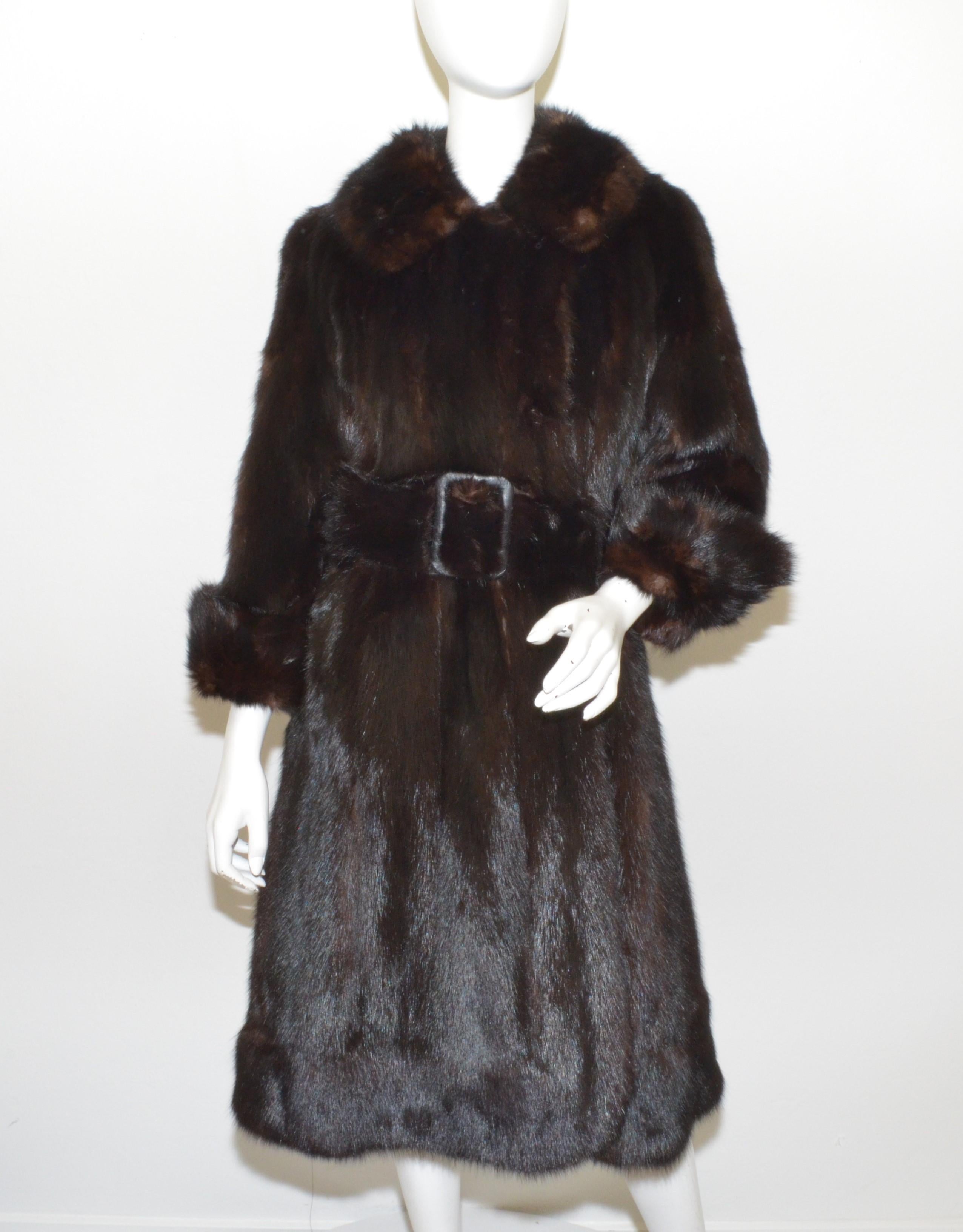 Vintage Sable Fur Belted Coat 1