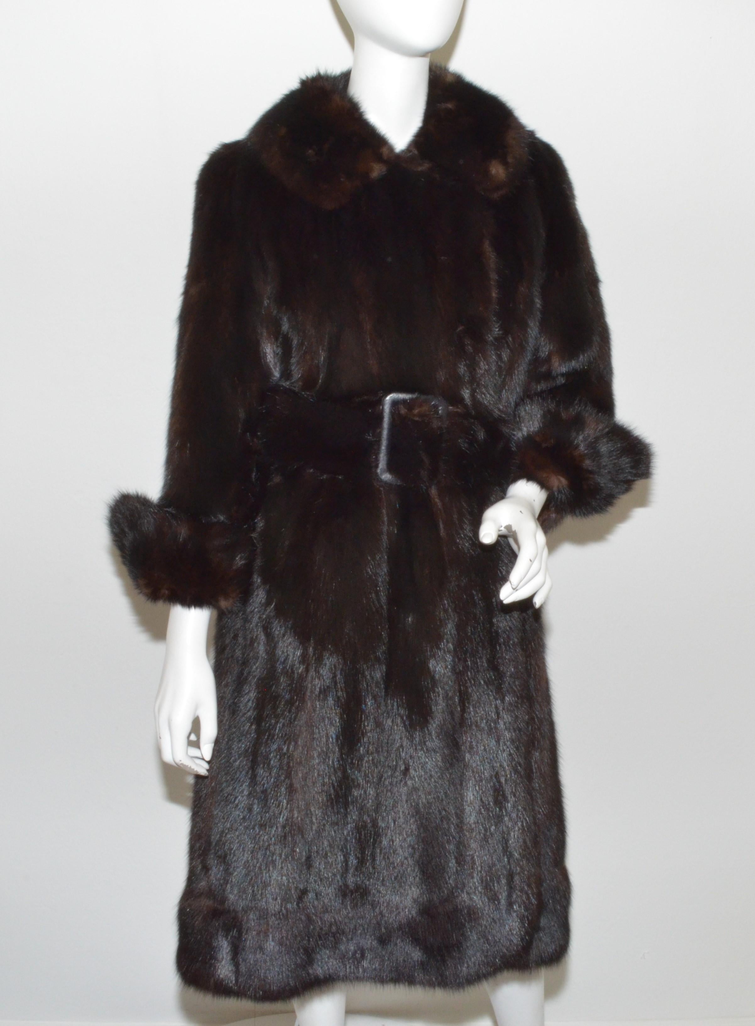 Vintage Sable Fur Belted Coat 2