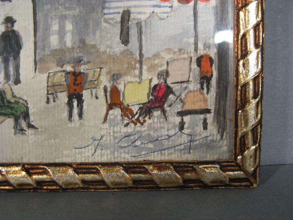 Milieu du XXe siècle Peinture aquarelle vintage du Sacré-Cœur, signée 1964 -1Y63