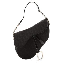 Vintage Saddle Bag Diorissimo Canvas with Patent Medium