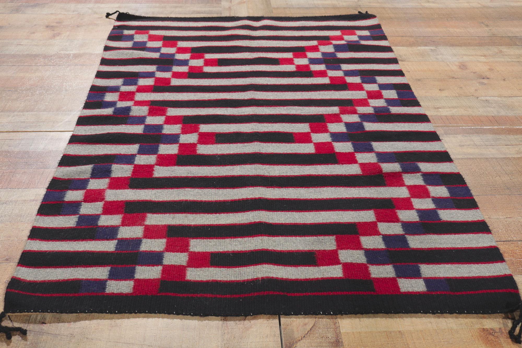 Late 19th Century Antique Southwestern-Style Germantown Optical Kilim Rug For Sale 1