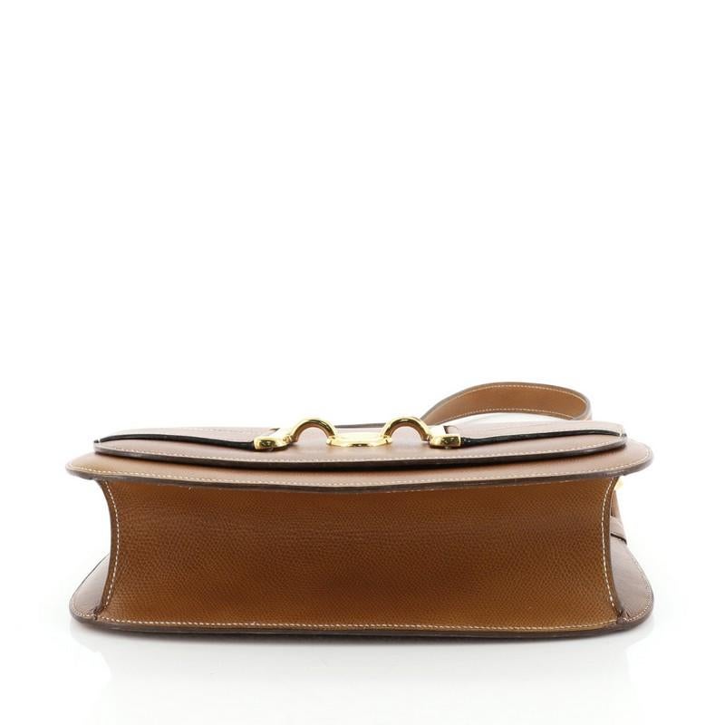 Brown Vintage Saddle Lock Bag Courchevel Medium