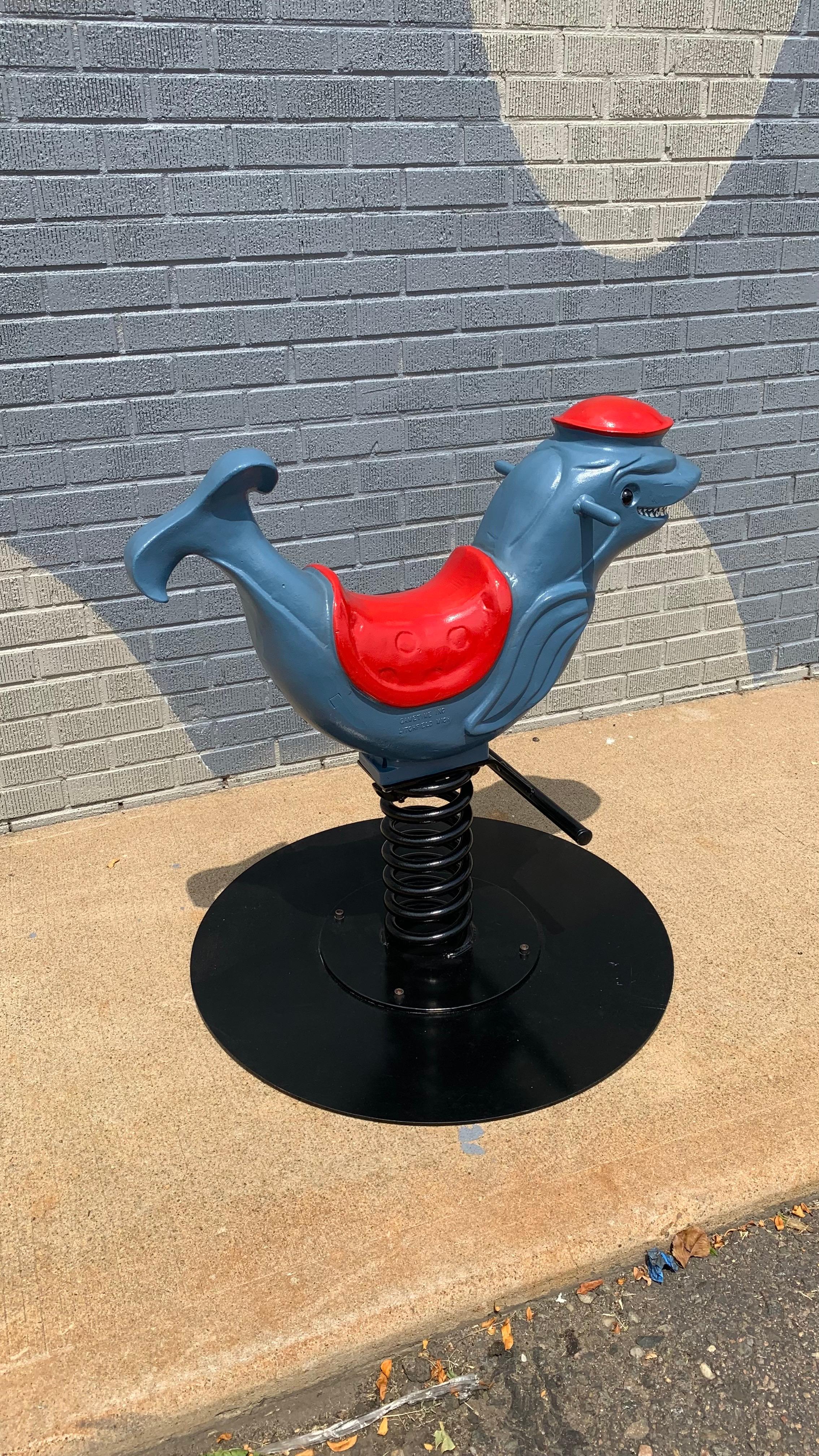 Alluminio Giocattolo d'epoca per parco giochi Saddle Mates Dolphin Spring Rider in vendita
