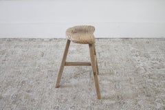 Vintage Saddle Shaped Elmwood Bench or Side Table