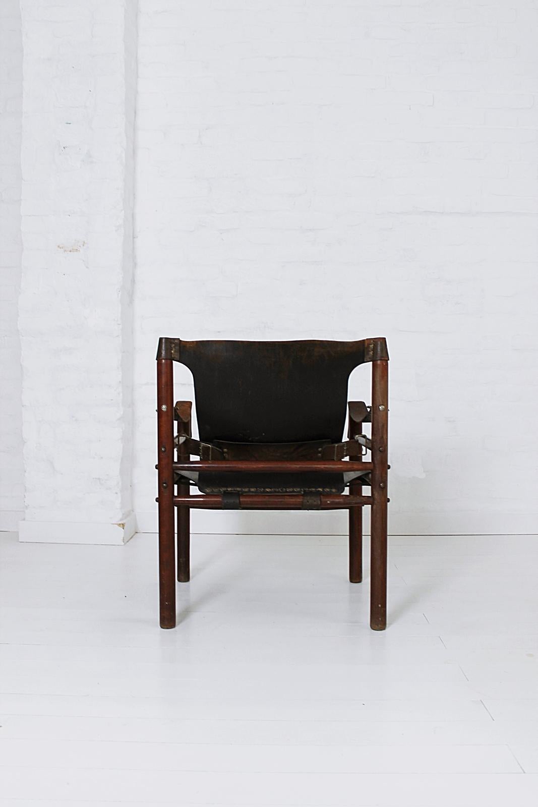 Hungarian Vintage Safari Armchair in the Manner of Arne Norell, 1970s, Hungary For Sale