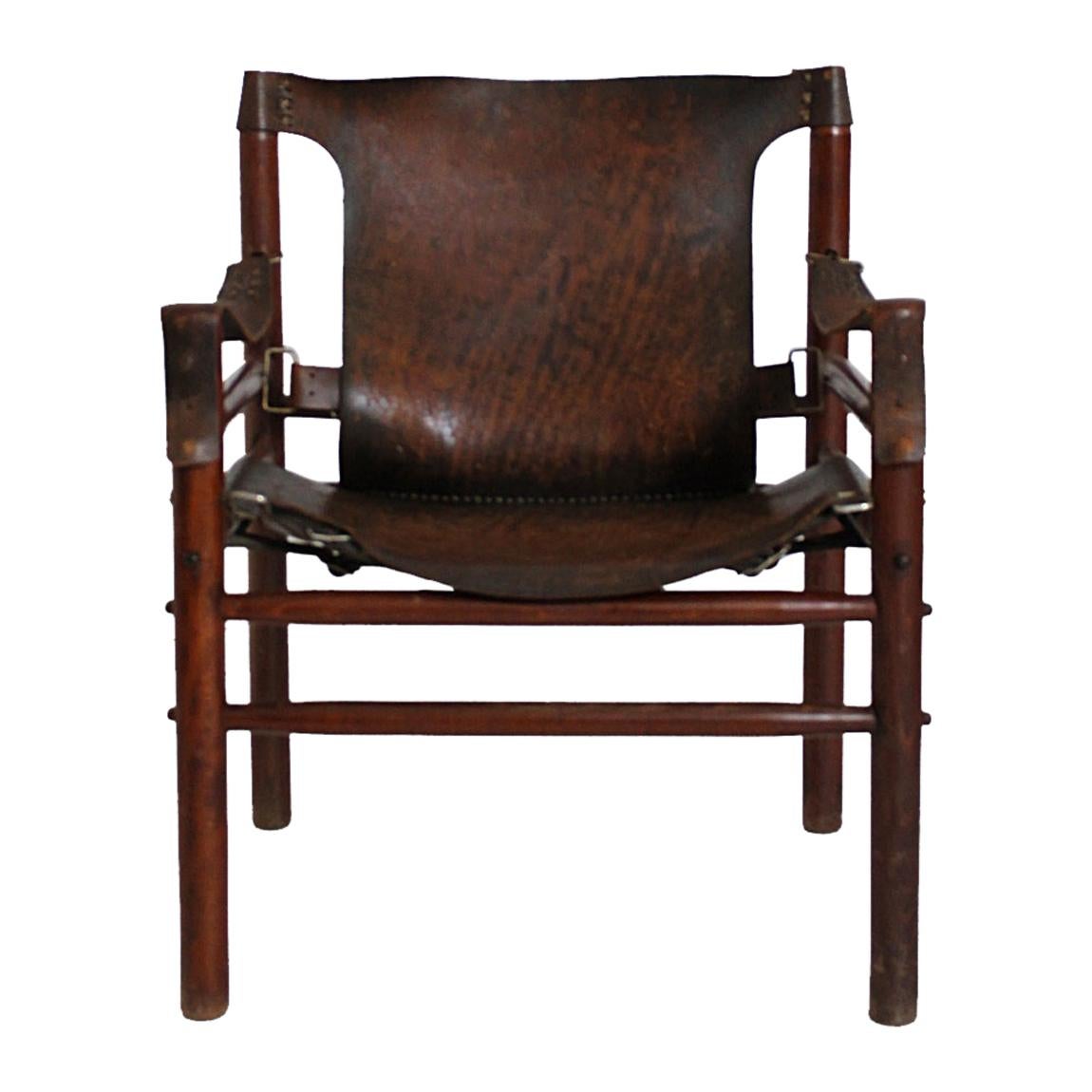 Vintage Safari Armchair in the Manner of Arne Norell, 1970s, Hungary For Sale