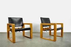 Vintage Safari Lounge Chairs in Saddle Leather, 1970s