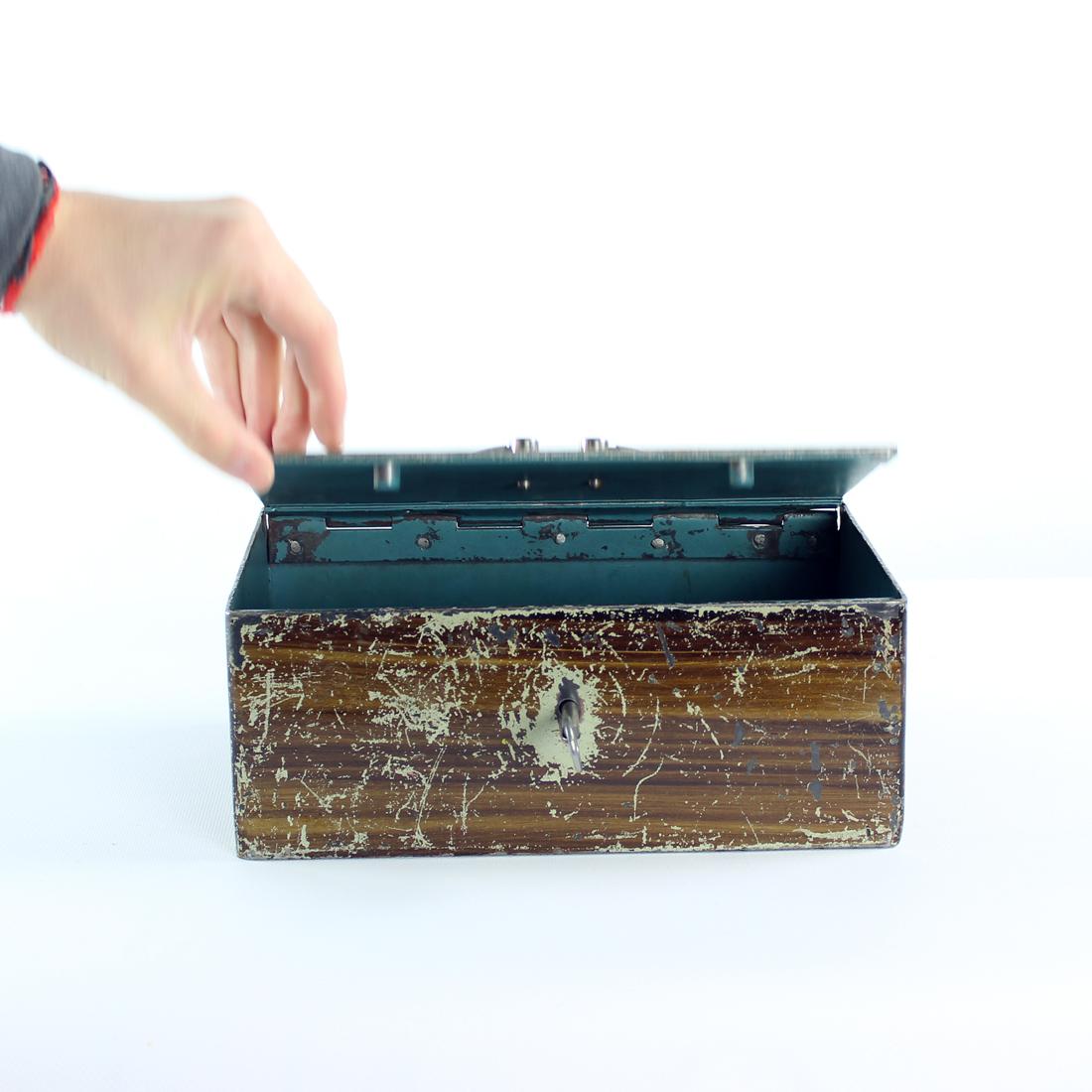 Mid-20th Century Vintage Safe Deposit Box, Czechoslovakia 1930s For Sale