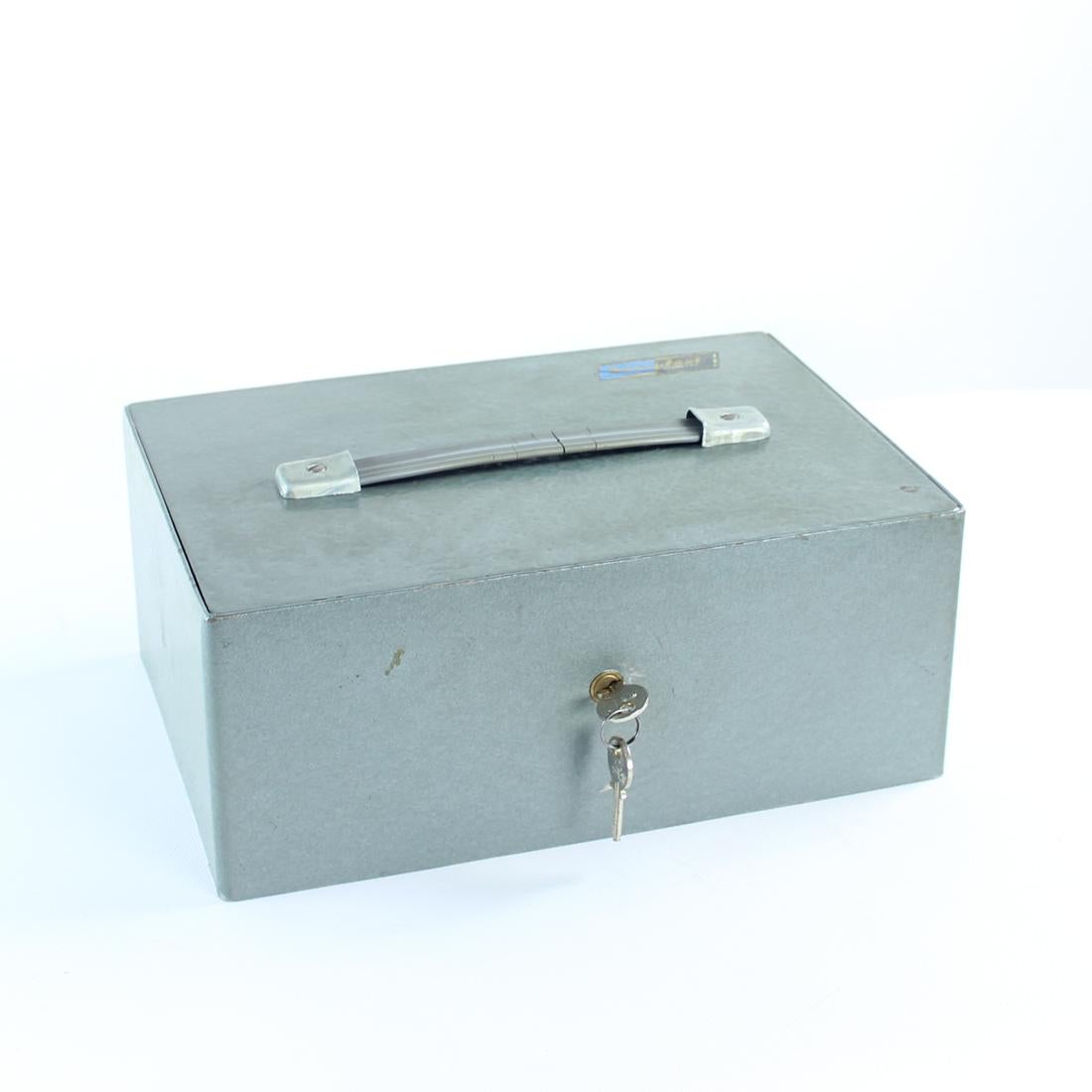 Vintage Safe Deposit Box In Steel, Czechoslovakia 1980s For Sale 3