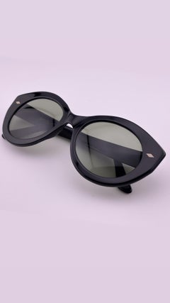 Occhiali da sole vintage Safilo Cat Eye degli anni '50, stile Mid-Century, neri, prodotti in Italia