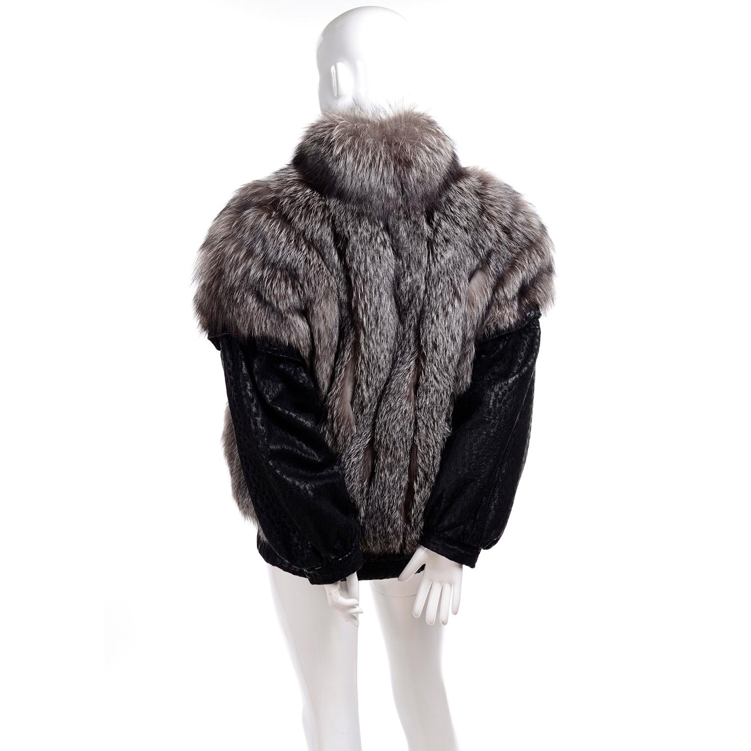 fur coat with leather sleeves