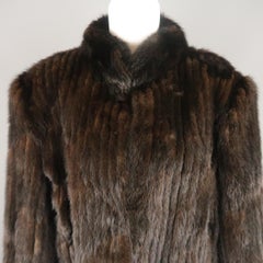 Vintage SAGA Size L Dark Brown Mink Fur Coat