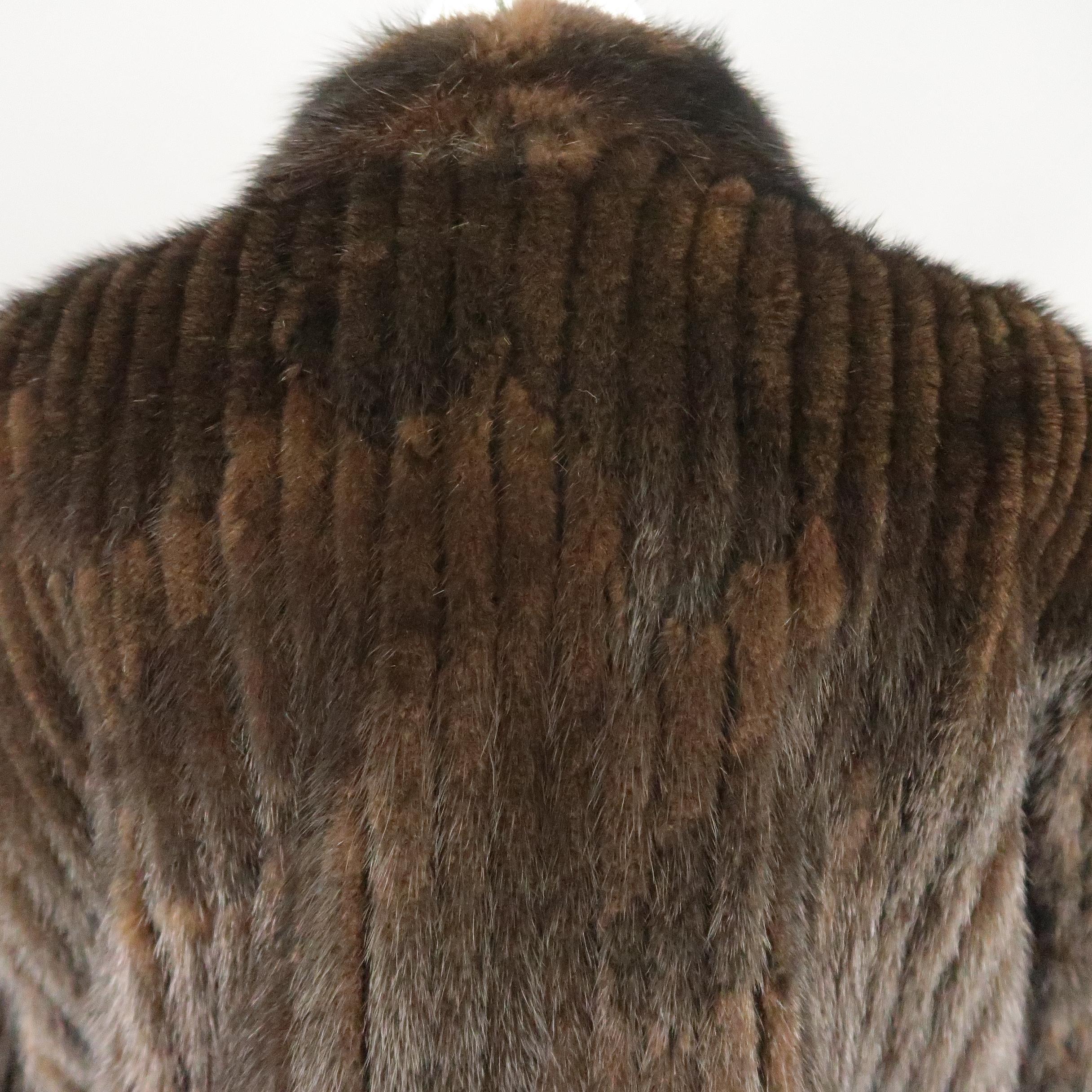 Black Vintage SAGA Size L Dark Brown Mink Fur Coat