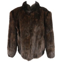 Vintage SAGA Size L Dark Brown Mink Fur Coat