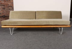 Vintage Sage Mohair Daybed with Hairpin Legs by George Nelson for Herman Miller