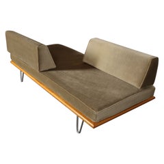 Vintage Sage Mohair Daybed with Hairpin Legs by George Nelson for Herman Miller