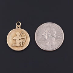 Vintage Sagittarius Pendant of 14k Gold