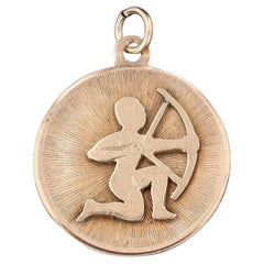 Vintage Sagittarius Pendant of 14k Gold