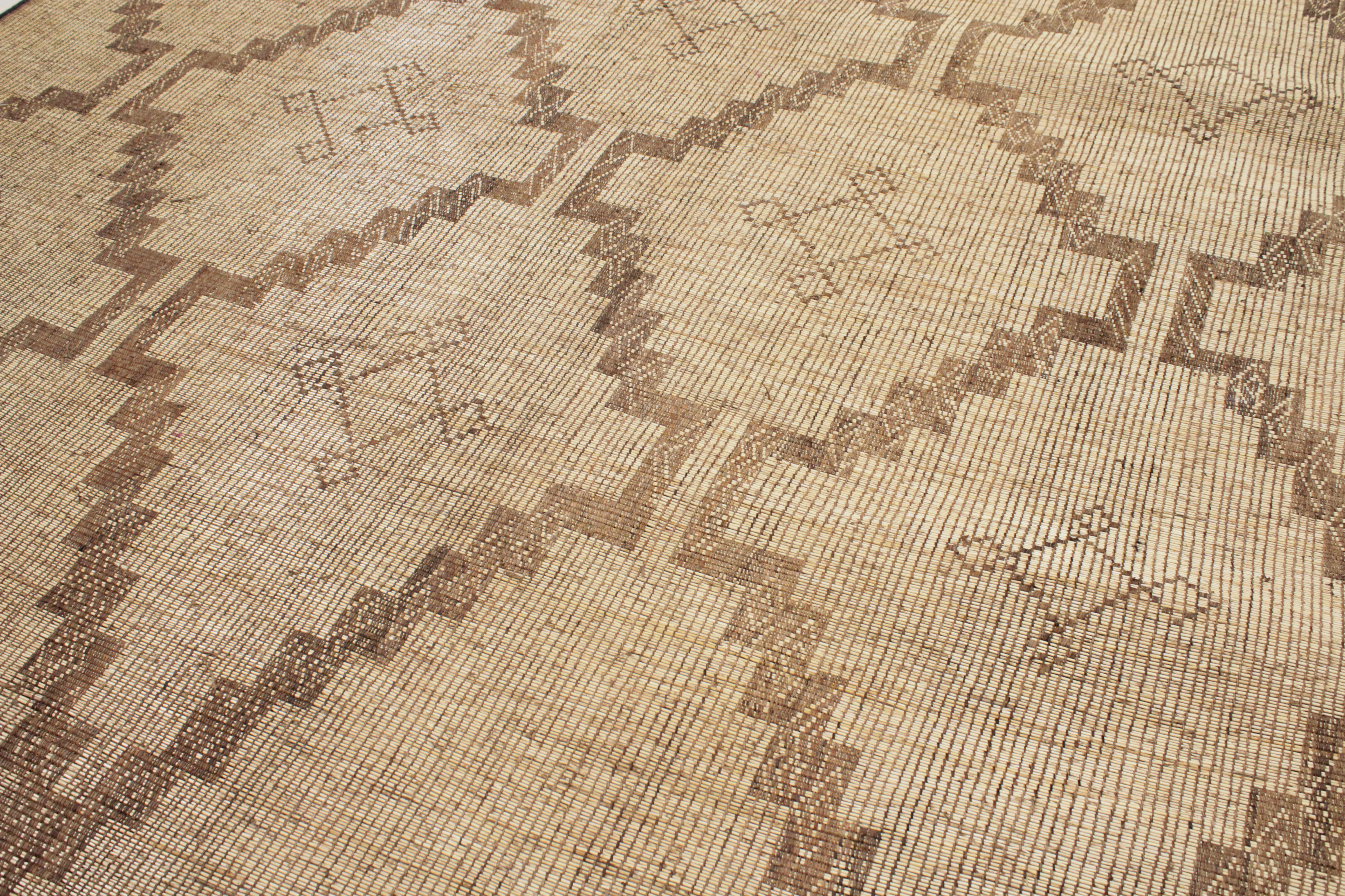 Hand-Woven Vintage Saharan African Tuareg Leather and Reed Rug For Sale