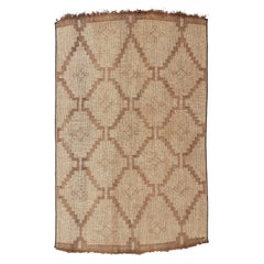 Vintage Saharan African Tuareg Leather and Reed Rug