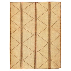 Tapis vintage Saharan Mauritanian African Tuareg en cuir et roseau