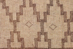 Vintage Saharan Mauritanian Tuareg Leather and Reed Rug with All-Over Design