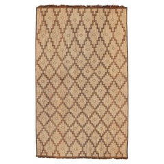 Tapis vintage Saharan Mauritanien Tuareg en cuir et roseau avec motif sur toute sa surface
