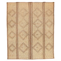 Quadratischer Vintage-Teppich aus Saharan Mauritanian Tuareg Schilf und Leder aus Leder