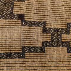Vintage Saharan Tuareg Leather and Reed Rug