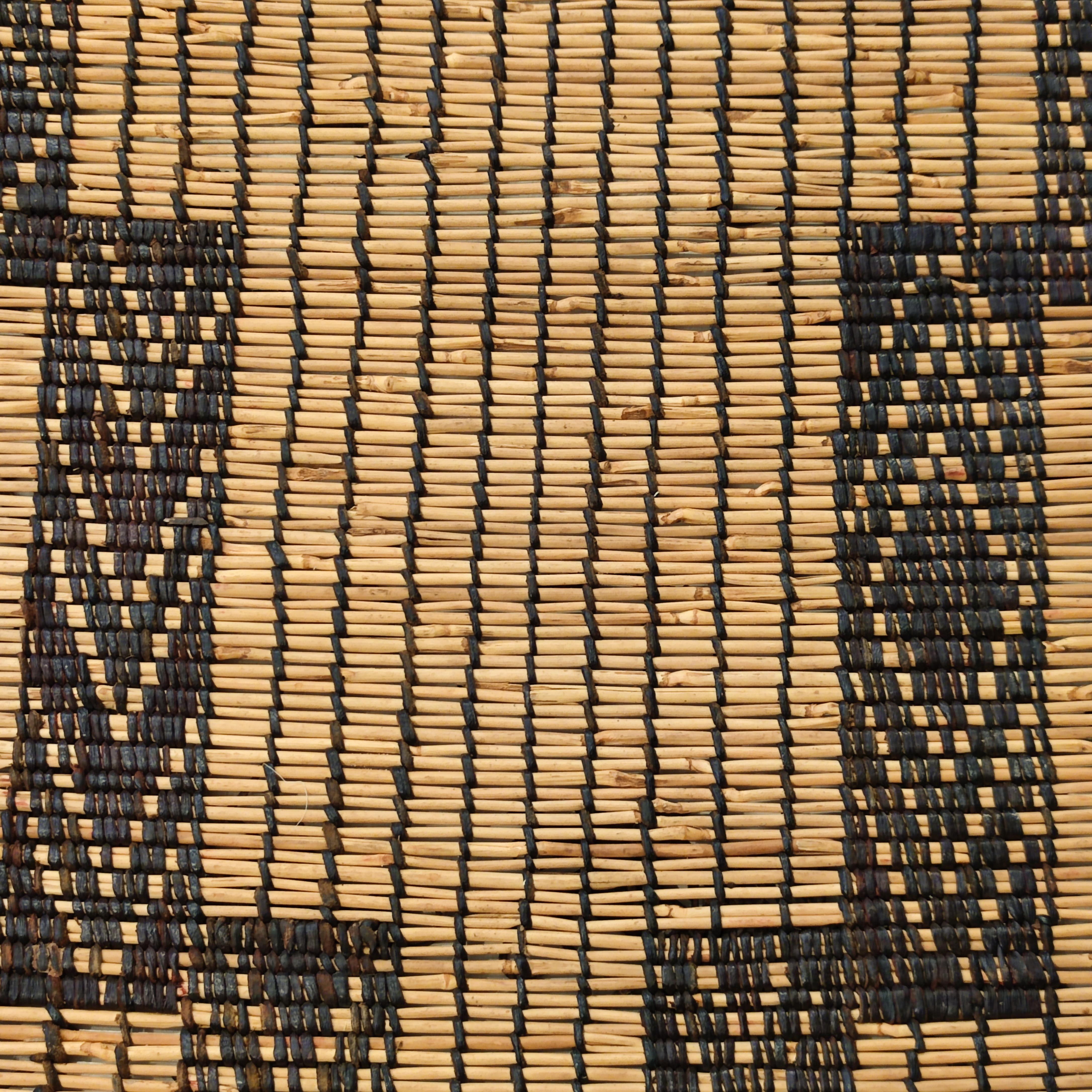 Mauritanian Vintage Saharan Tuareg Leather and Reed Rug