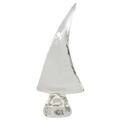 Vintage Sailboat Crystal Sculpture by Daum, France