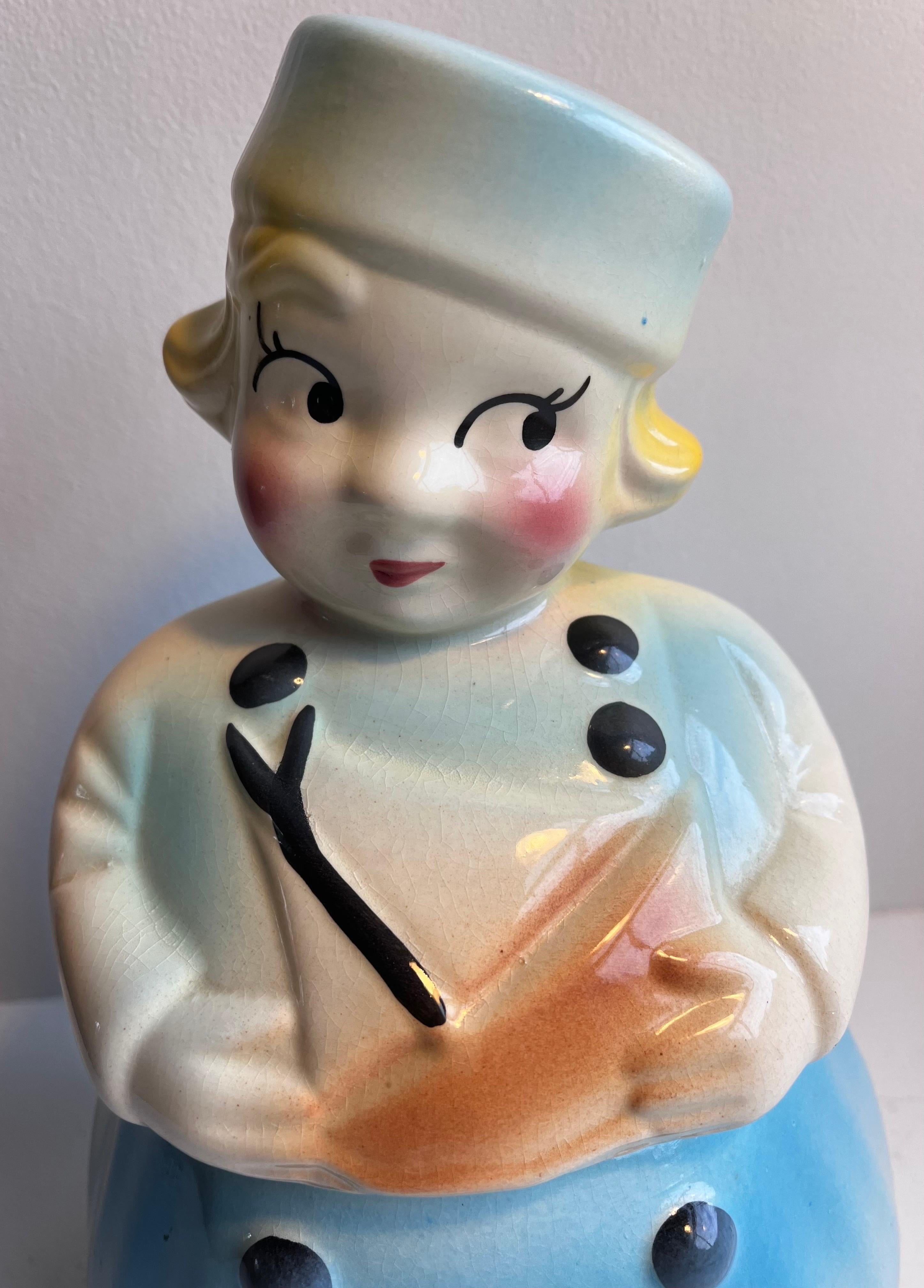 Mid-20th Century Vintage Sailer Dutch Boy Cookie Jar, c. 1940