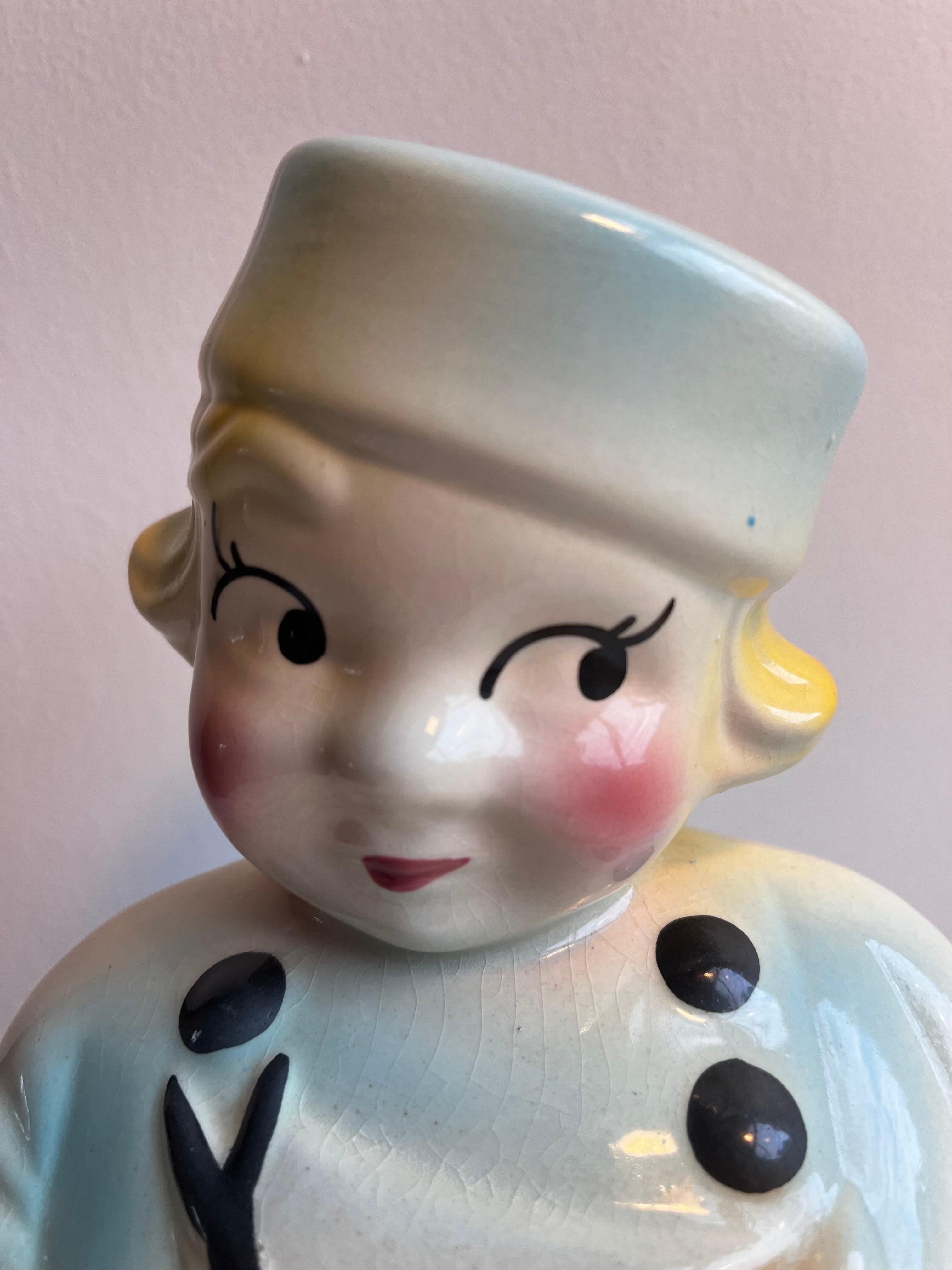 Vintage Sailer Dutch Boy Cookie Jar, c. 1940 1