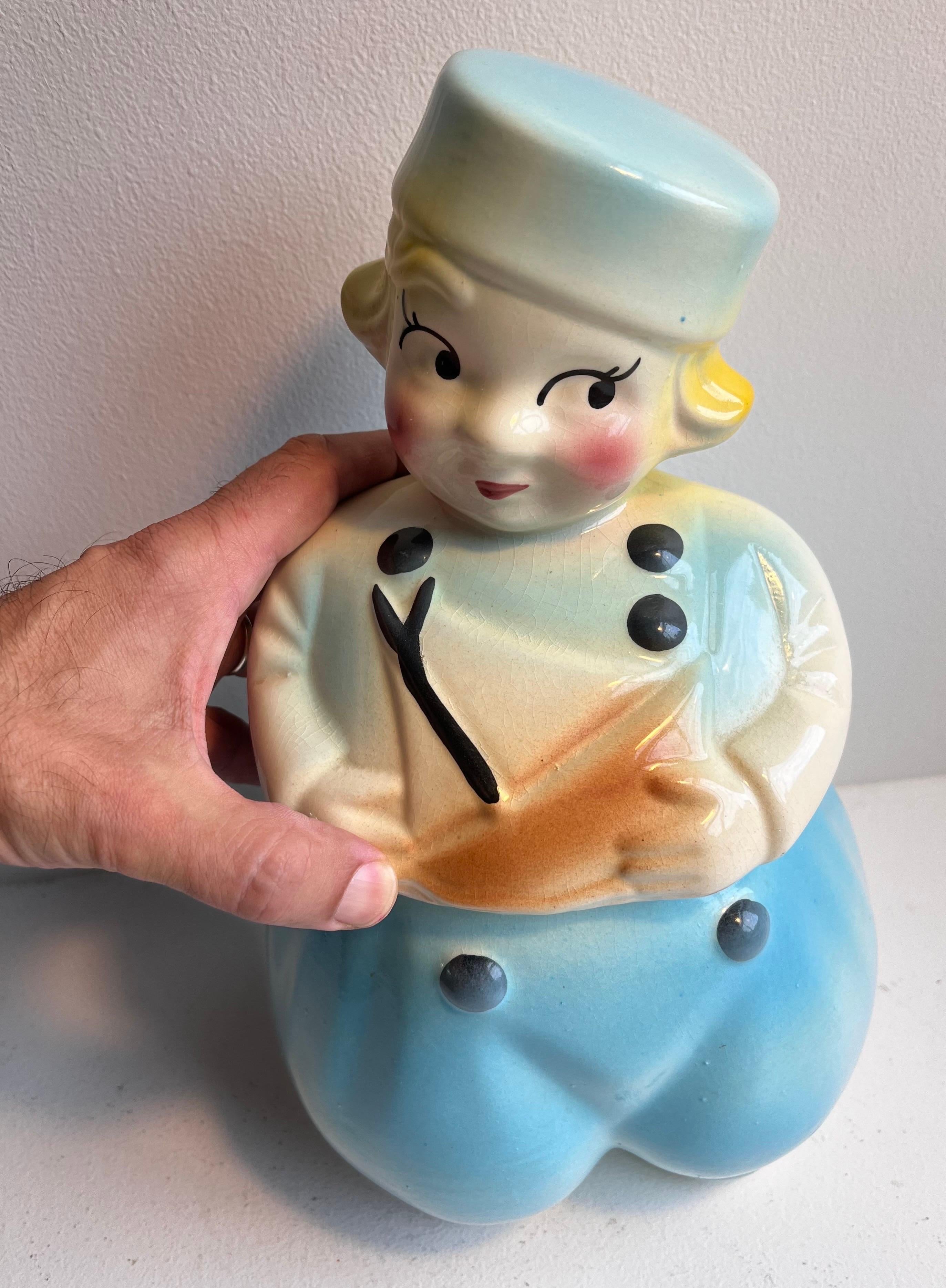 Vintage Sailer Dutch Boy Cookie Jar, c. 1940 2
