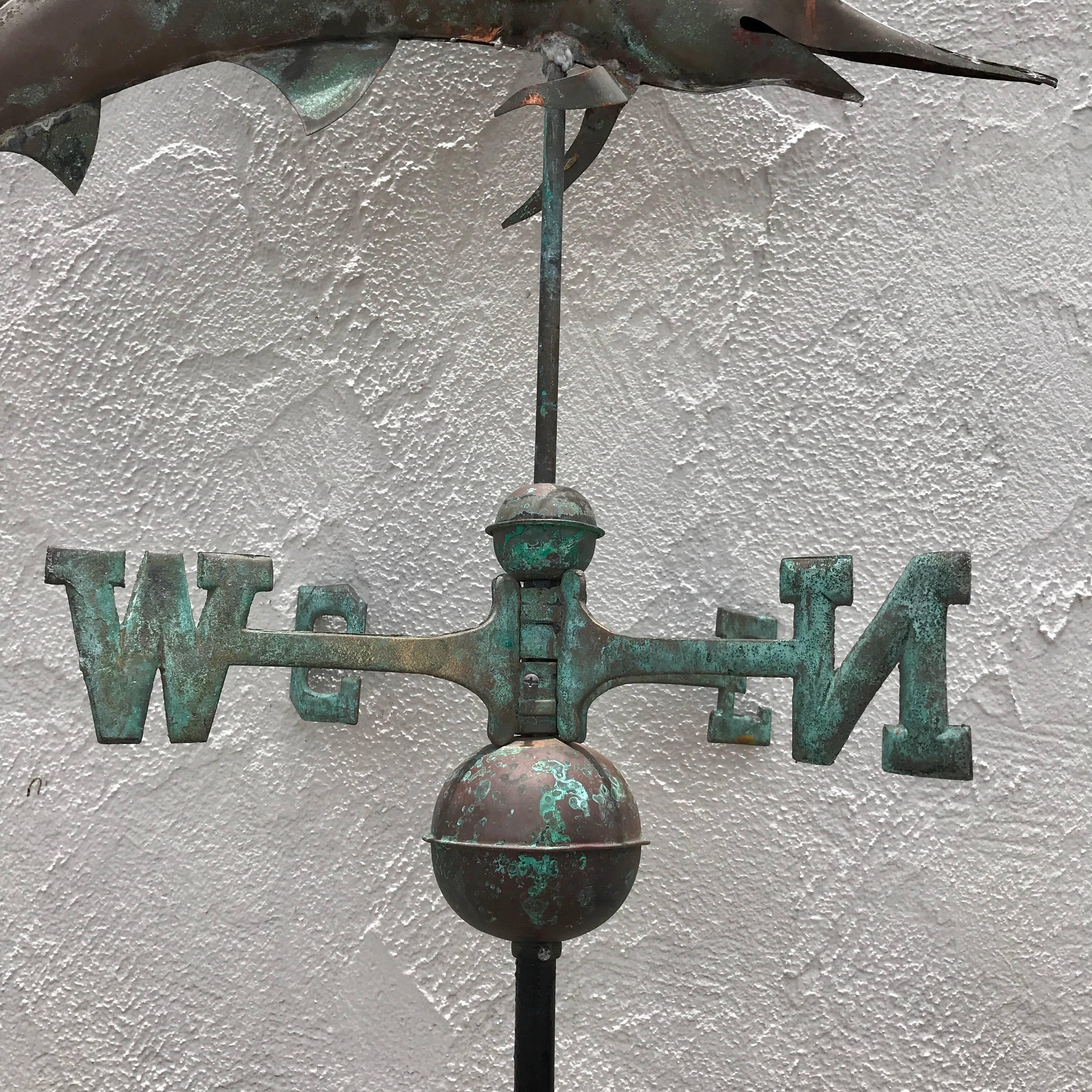 Vintage Sailfish Copper Weather Vane 7