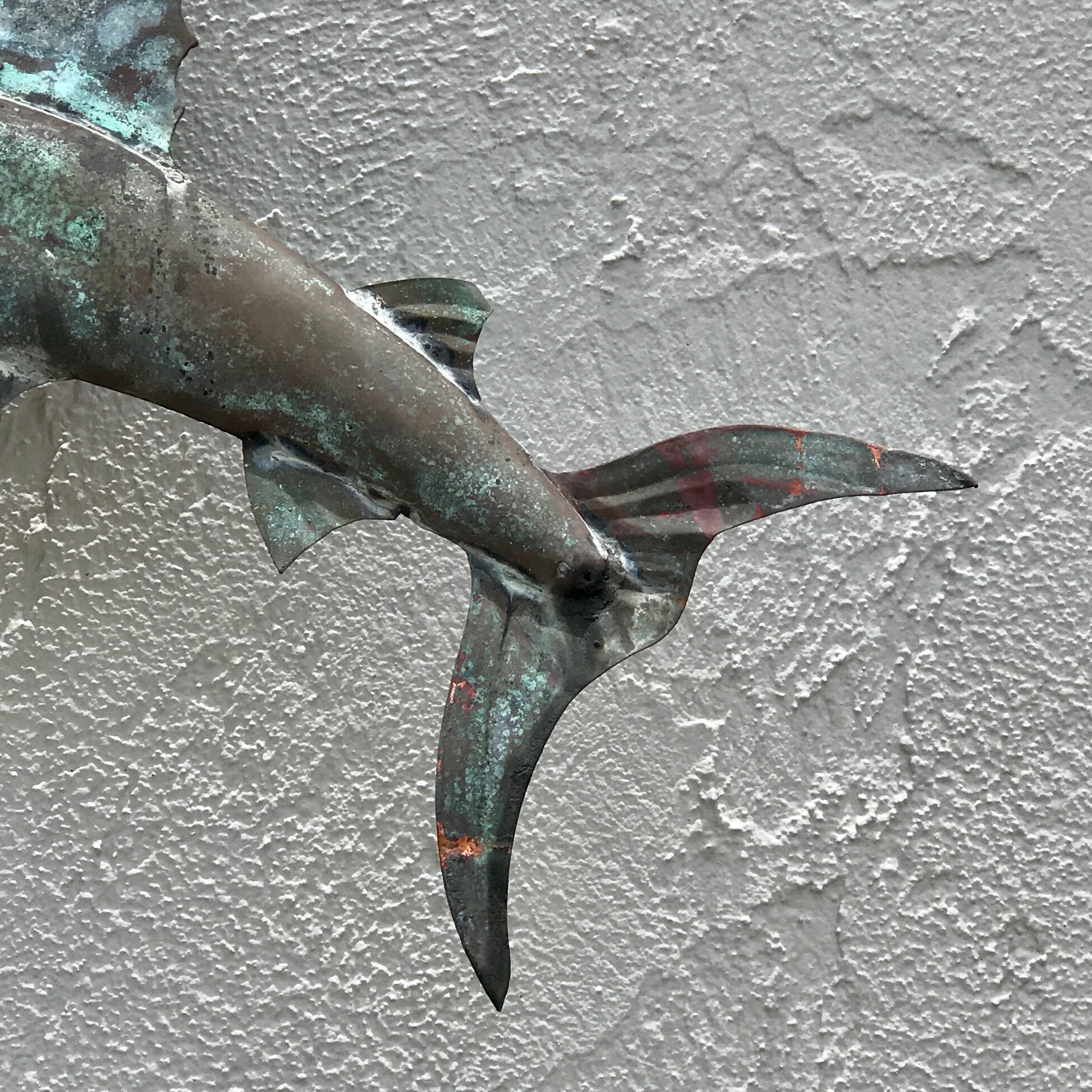 Vintage Sailfish Copper Weather Vane 2