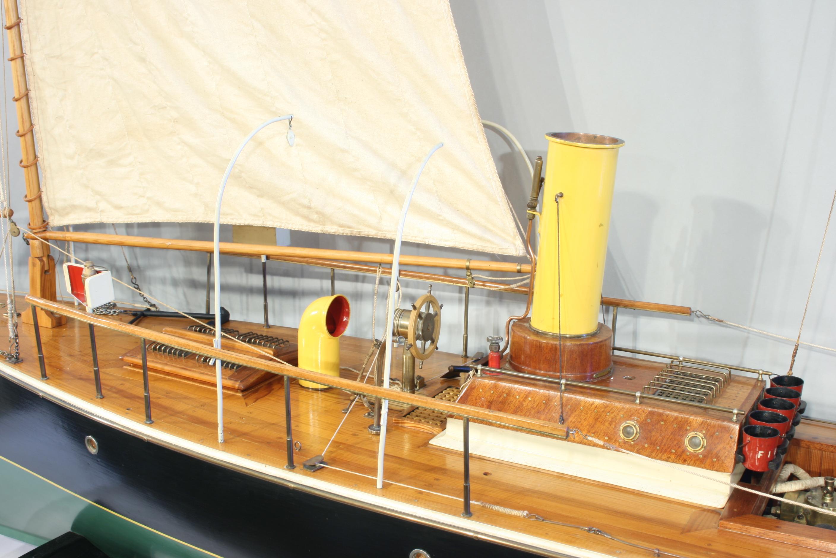 Sailing Steam Boat, Antique Yacht Model, Prince Albert Steam Yacht For Sale 6