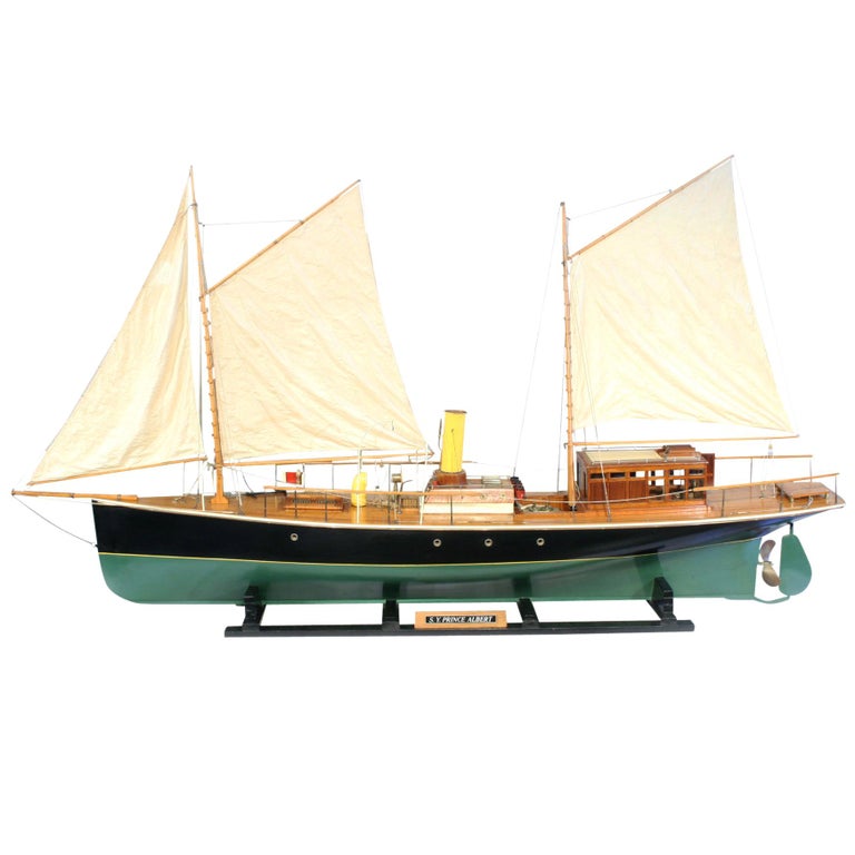Vintage, Sailing Steam Boat, Yacht Model, Prince Albert Steam Yacht For Sale at 1stDibs
