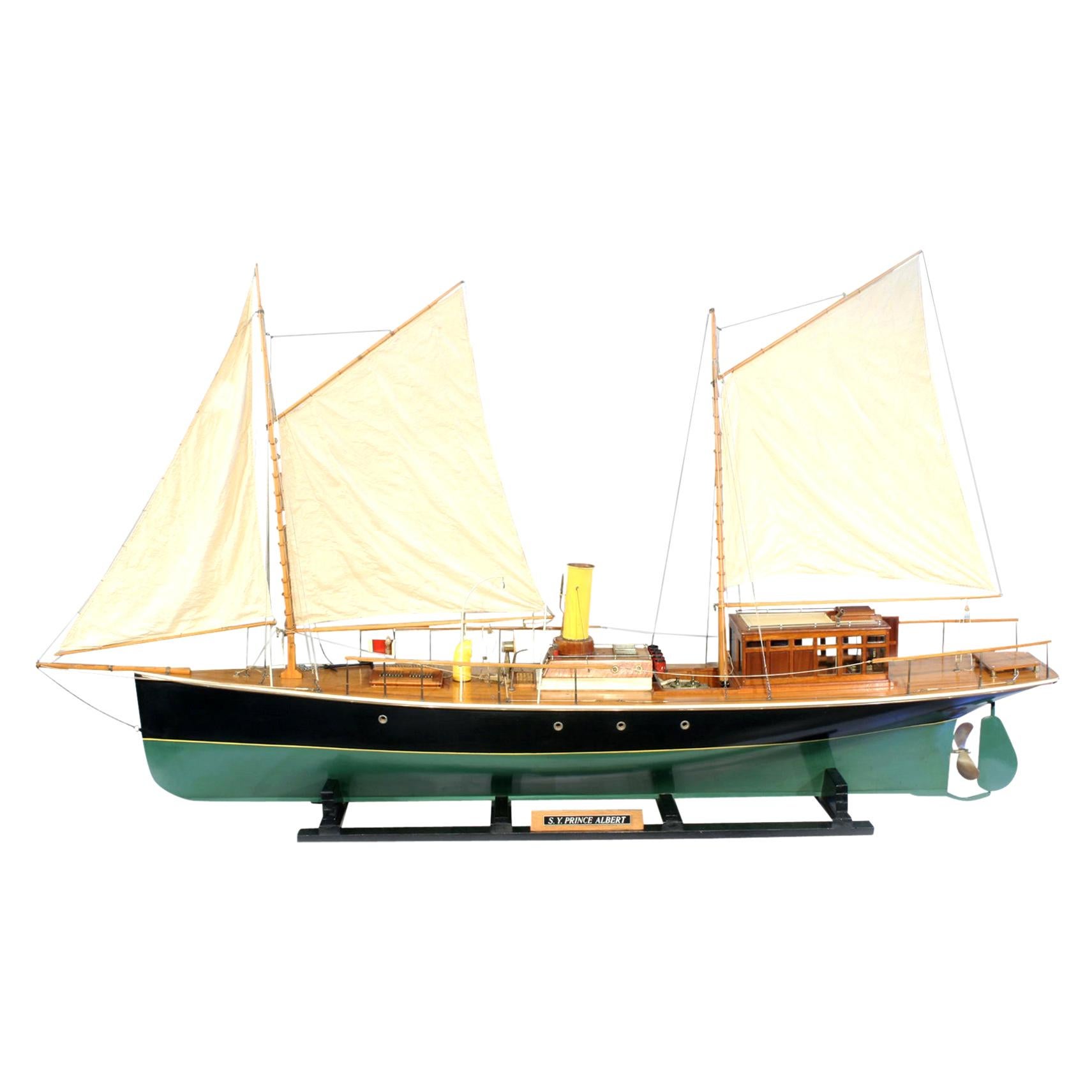 Sailing Steam Boat, Antique Yacht Model, Prince Albert Steam Yacht