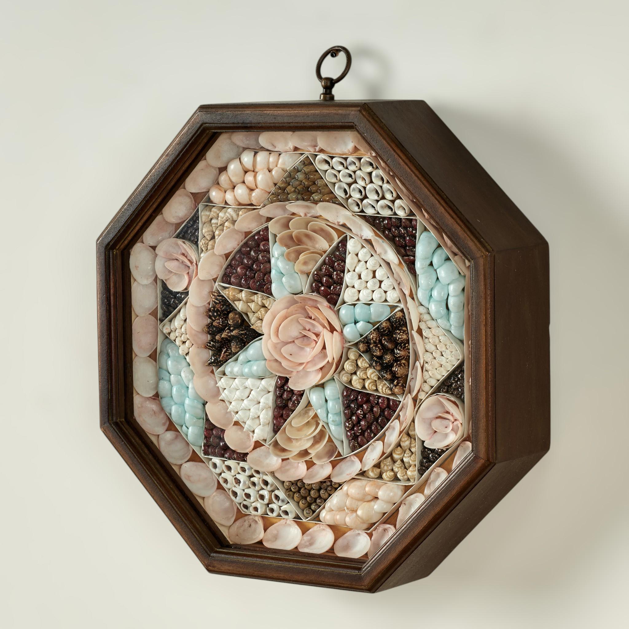 Octagon Shell Vintage Sailors Valentine For Sale at 1stDibs
