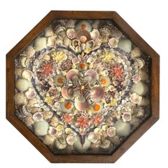 Boîte à ombres vintage en coquillages pour la Saint-Valentin d'un marin